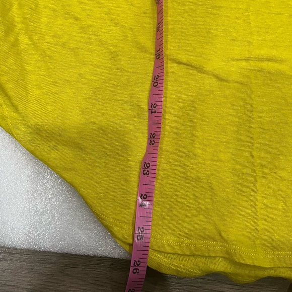 [M]Michael Kors Yellow Scoop-Neck Linen Top Blouse - Picture 4 of 4